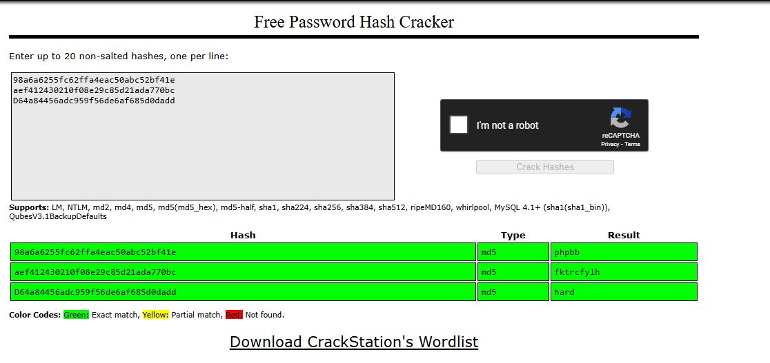 Crackstation screenshot